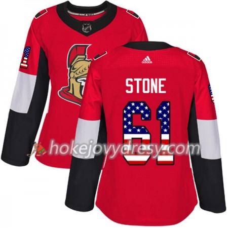 Dámské Hokejový Dres Ottawa Senators Mark Stone 61 2017-2018 USA Flag Fashion Černá Adidas Authentic